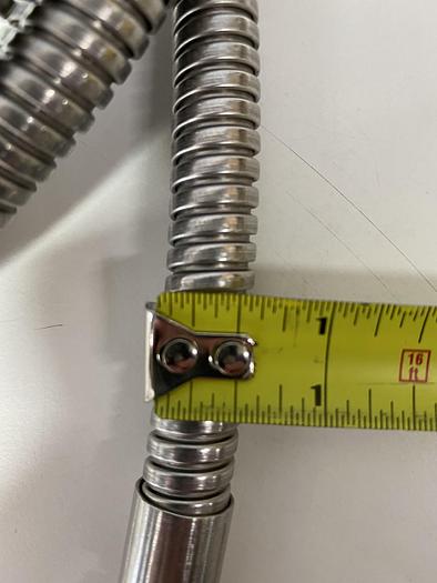 Used Stainless Steel 108" Flexible Braided Hose w/ 1/2" Sanitary Fittings & 1/4" NPT