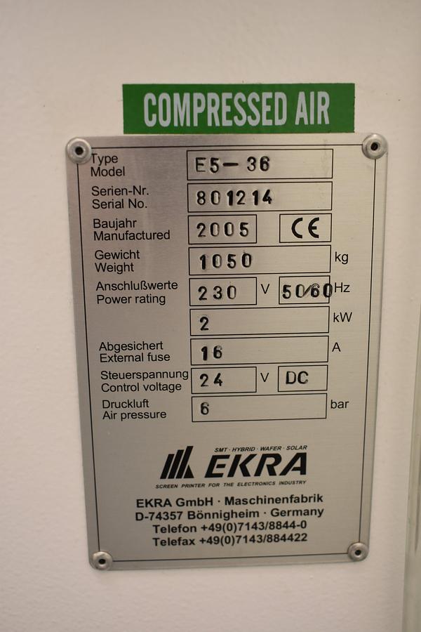 Used (SOLD) 2005 Ekra E5-36