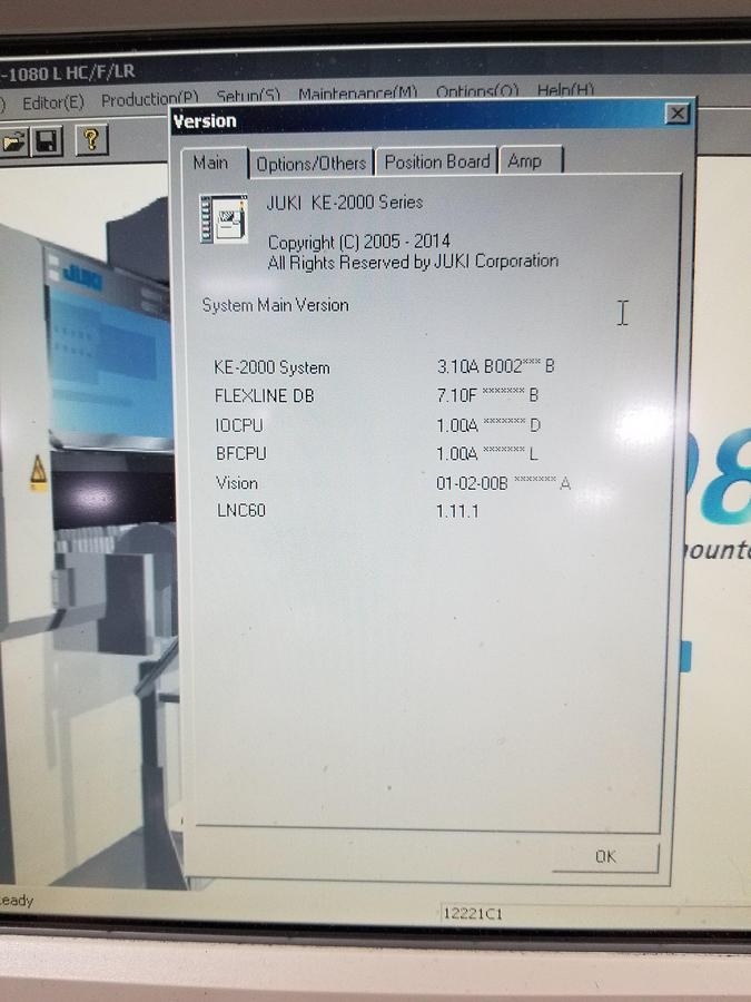 Used (SOLD) JUKI KE-1080L PICK AND PLACE MACHINE