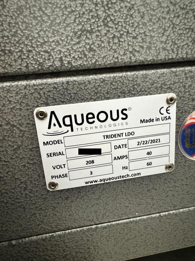 Used (SOLD) 2021 Aqueous Technologies Trident LDO Board Wash