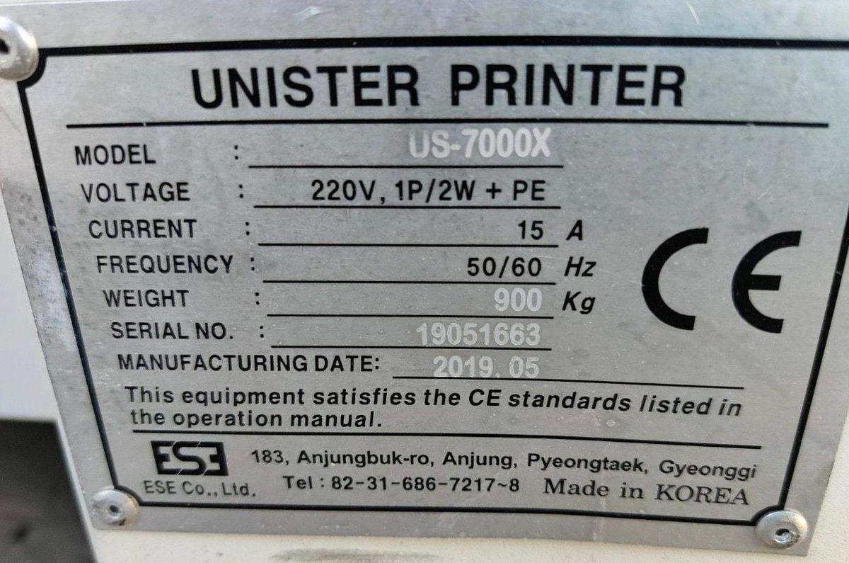 Used (SOLD) 2019 ESE US-7000X Screen Printer