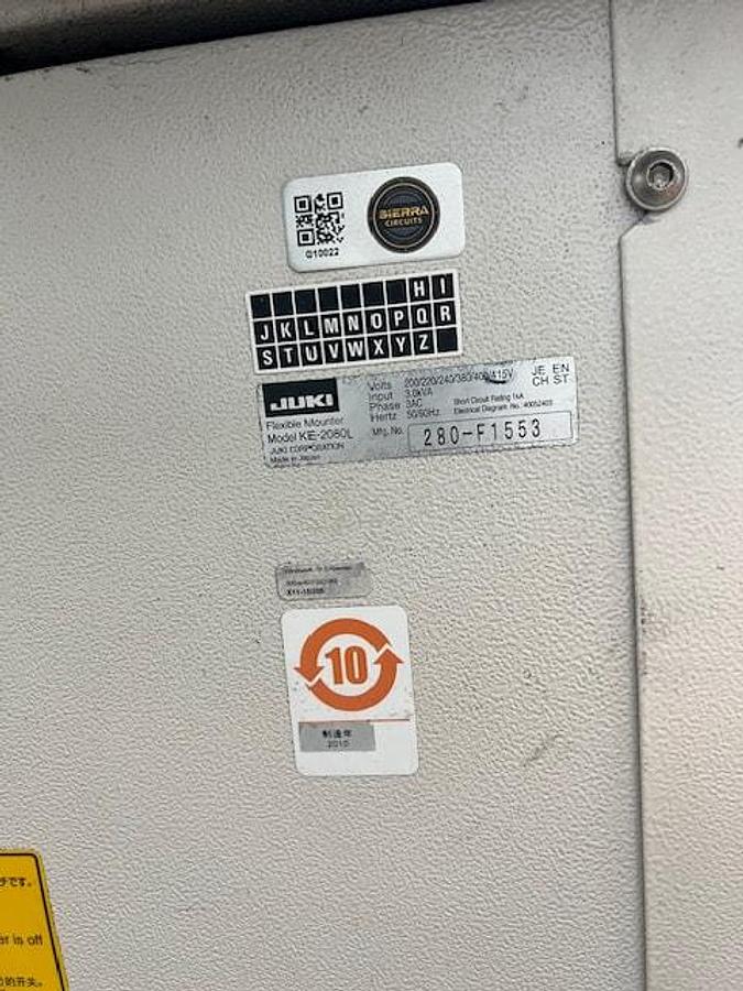 Used 2010 Juki KE2080L Fine Pitch Placer