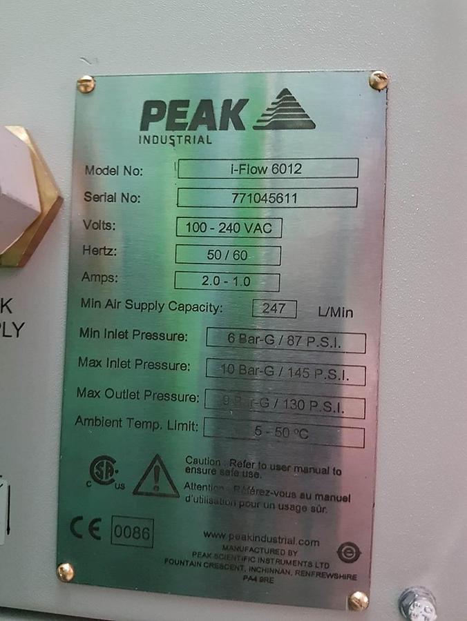 Used (SOLD) Peak i-Flow 6012 Nitrogen Generator