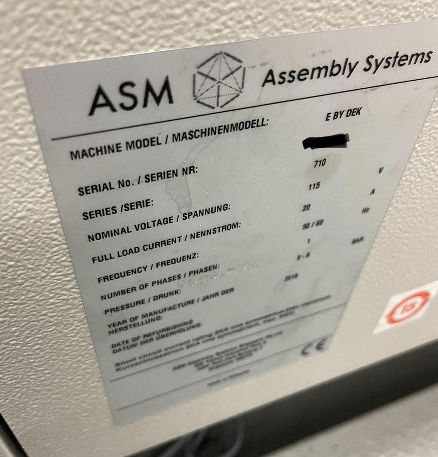 Used (SOLD) 2018 ASM E By DEK In-line Screen Printer