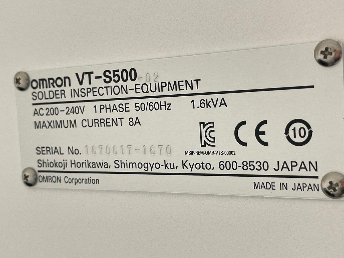 Used (SOLD) Omron VT-S500-02 AOI