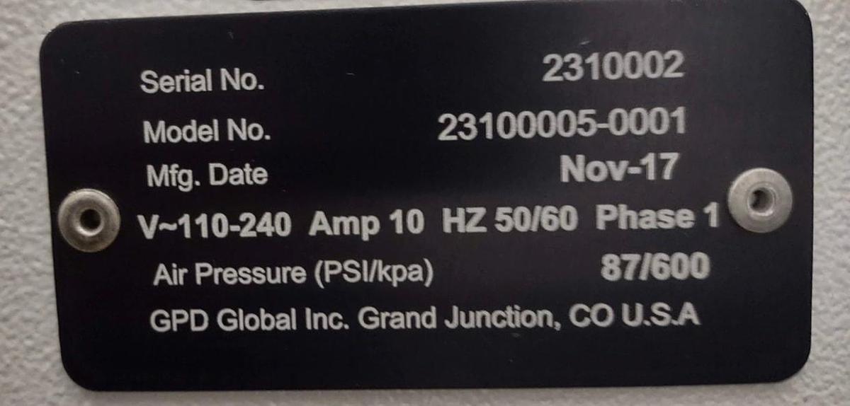 Used (SOLD) GPD Global Simple Coat Conformal Coating System