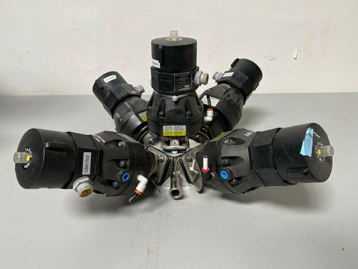 Used 5 ITT Pure-Flo A204 Stainless Steel Diaphragm Valves w/ Position Monitor