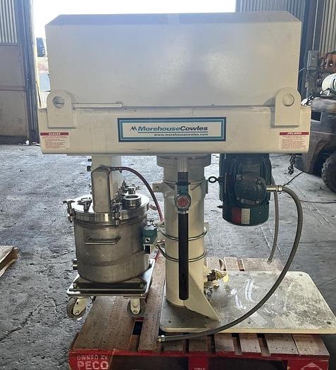Used 5 GALLON MOREHOUSE COWLES TRIPLE SHAFT VACUUM MIXER - VISCOMAX 3V-5-5-3X - S/S - VACUUM - JACKETED