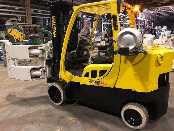 Used 12,000 POUND HYSTER MODEL S120FTPRS ROLL CLAMP TRUCK MFG. 2008