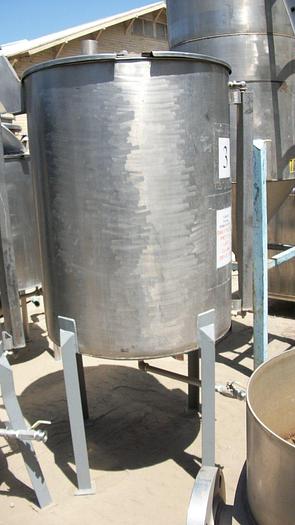 Used Tank, 200 Gallon, Stainless Steel, 36" x 48", Agitated, OT/CB, Single Wall #S741258