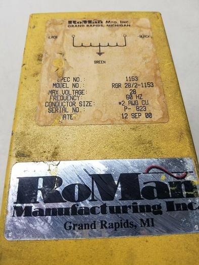 Used ROMAN MANUFACTURING RGR 28/2-1153 GROUNDING REACTOR