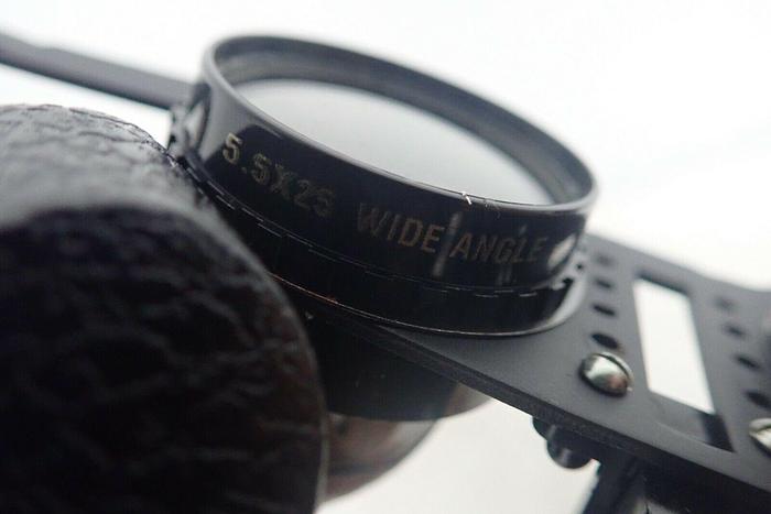 Used Beecher Mirage 5.5x25 Wide Angle RimlessView Binocular Glasses w/ Bag, Wrench