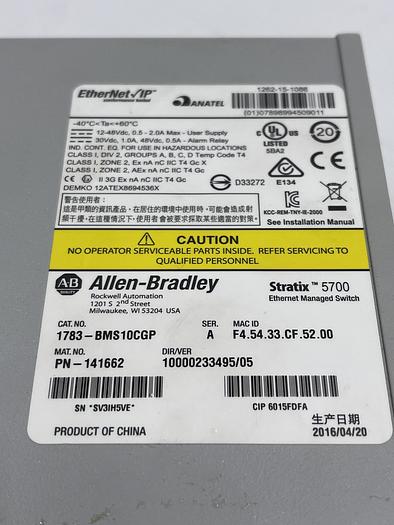 Used Allen-Bradley 1783-BMS10CGP Ser A