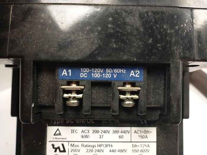 Used FUJI ELECTRIC 1NC3H0# Type SC-6N/UL Contactor, 200V - 575V 30HP-75 HP 150-AMP GH117