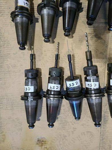 Used Assorted CNC Tool Holders with Cutters & Drills For Milling Machines VMC Tools I