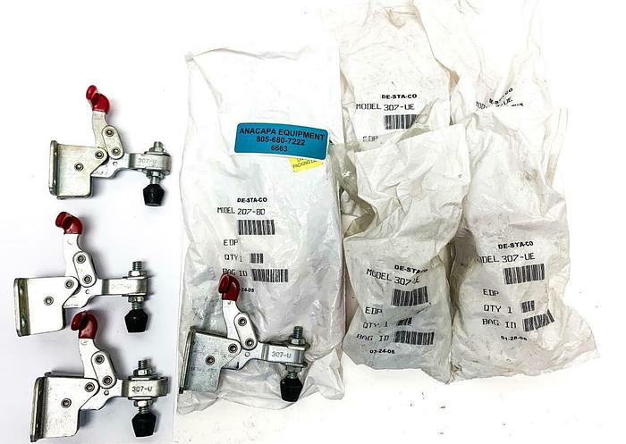 Used De-sta-co Destaco 307-U Lever Clamp, 207-U Toggle Clamp, Lot of 9 (6663) W