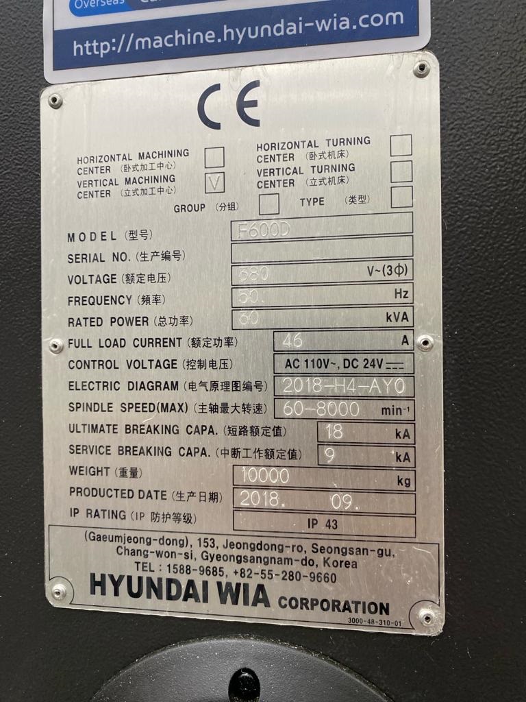 Usato 2018 Hyundai WIA F-600D