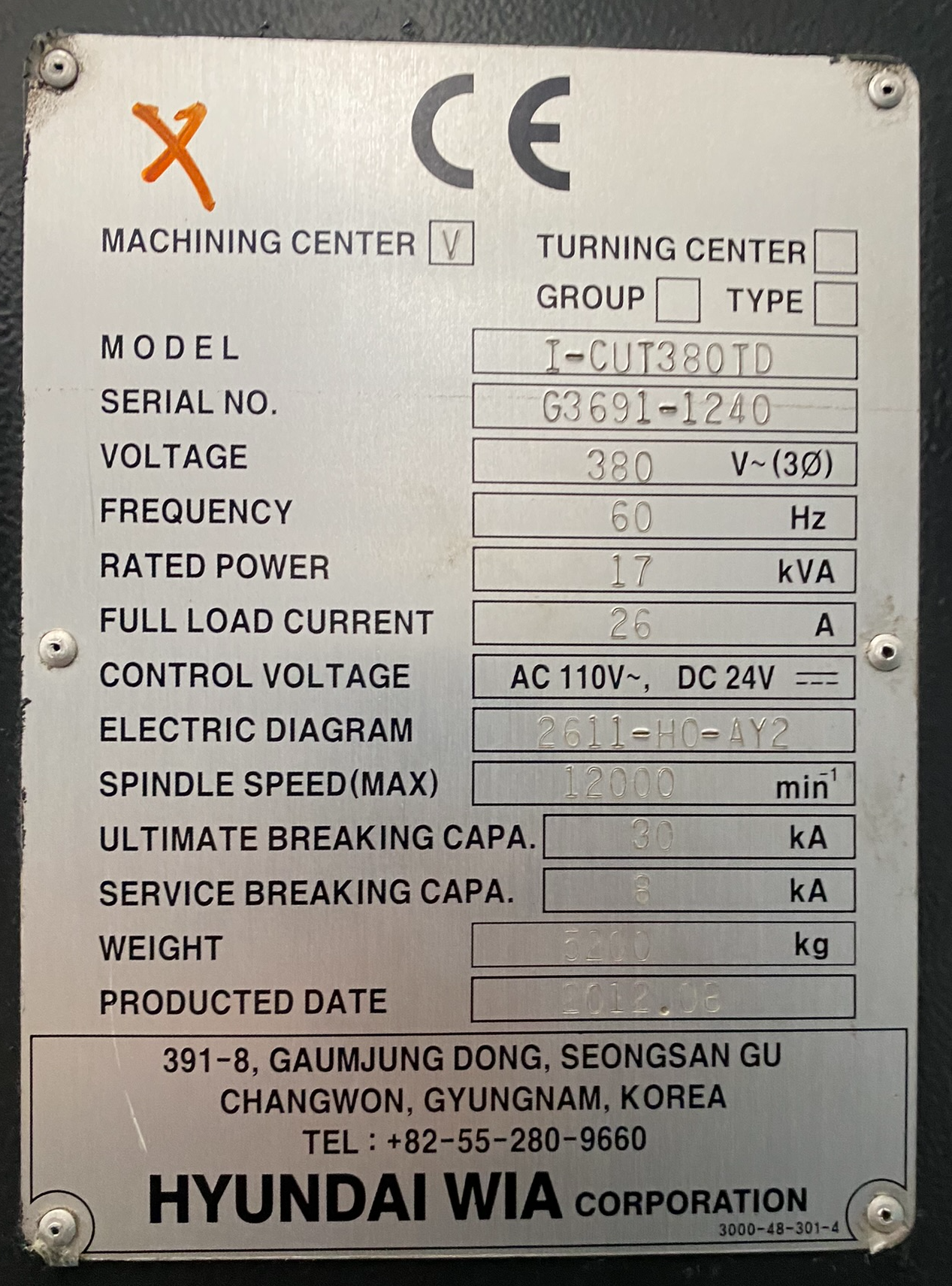 Usato 2012 Hyundai WIA i-CUT 380 TD