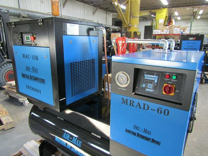 Air-Max 10hp.1 ph Rotary Screw air Compressor W/dryer/filters 12 Year Warranty