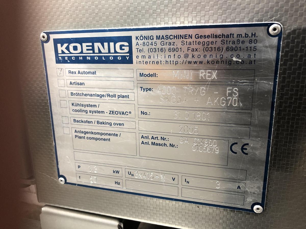 Refurbished Konig Mini Rex 4000, 2 Pocket Roll Plant with forming station, fully remanufactured, like new