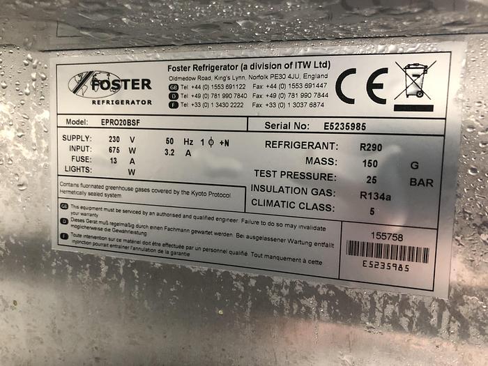 Used Fosters fridge in working condition, Collection only, No warranty