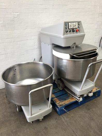 Used Kemper ST75A, 120kg (dough capacity) Spiral Mixer, 2 speed, 2 timers, supplied with 2 bowls