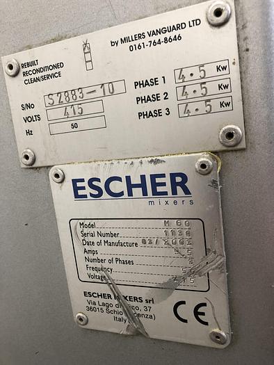 Used Escher M60 KG (Dough Weight) 2 Speed Spiral Mixer