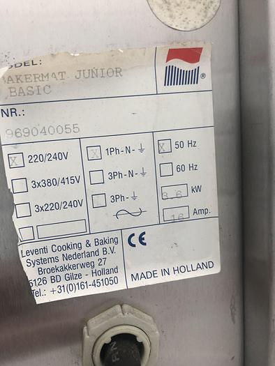 Used Leventi Bakermat Junior Basic 2 tray Bake off Oven