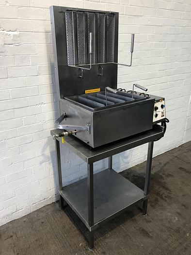 Used Mono Doughnut Float Fryer with manual turnover device,
