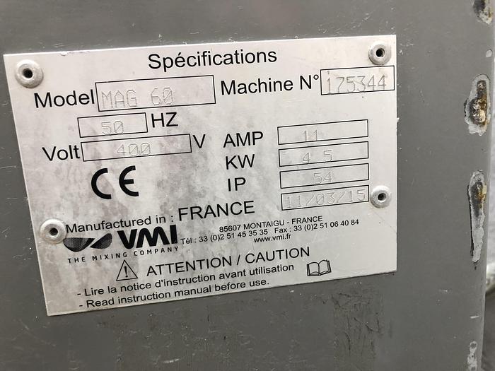 Used VMI MAG60, 60KG (DOUGH CAPACITY) SPIRAL MIXER, 2 SPEED, TOUCH PANEL