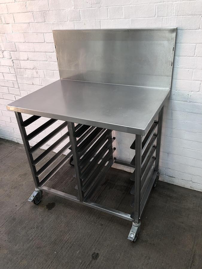 Used Stainless Steel Racked out Bakery Table 100cm x 64xm
