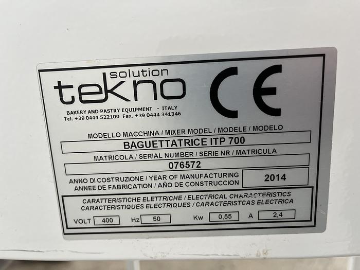 Used 2014 Tekno Solutions BAGUETTATRICE ITP700