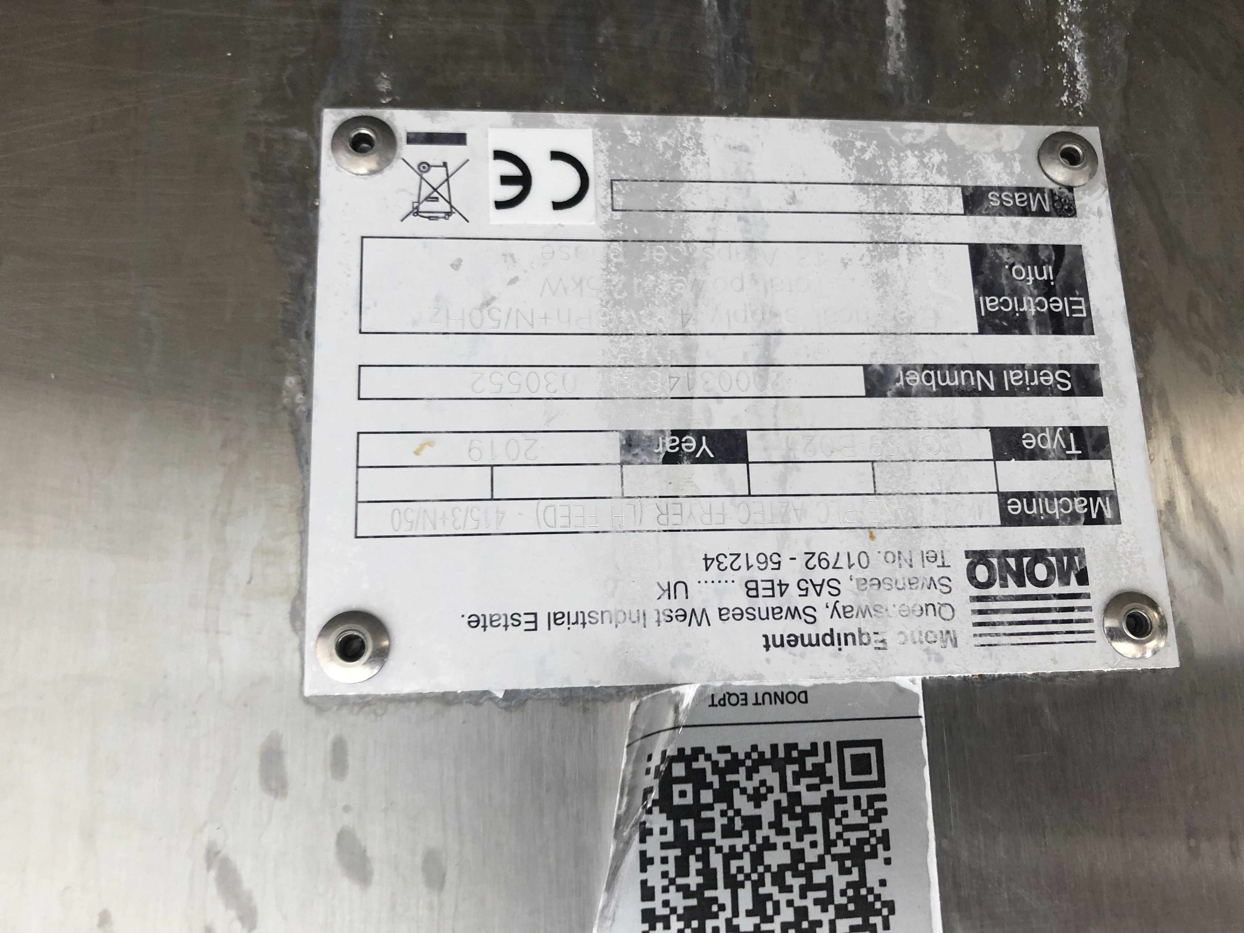 Used Mono Aztec Doughnut fryer