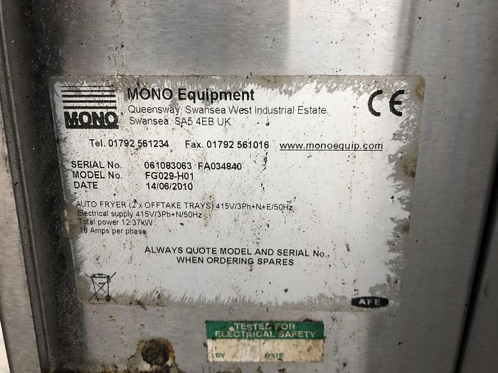 Used Mono Submerge Automatic Fryer - 18" x 30" Trays
