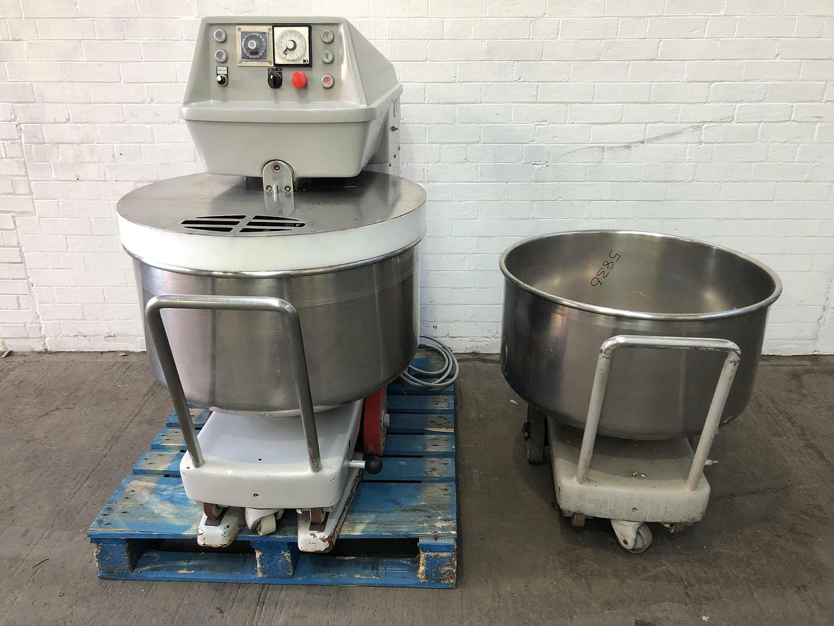 Used Kemper ST75A, 120kg (dough capacity) Spiral Mixer, 2 speed, 2 timers, supplied with 2 bowls