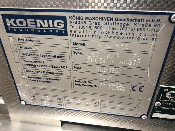 Used Konig Mini Rex 2 Pocket Roll Plant, Head Only