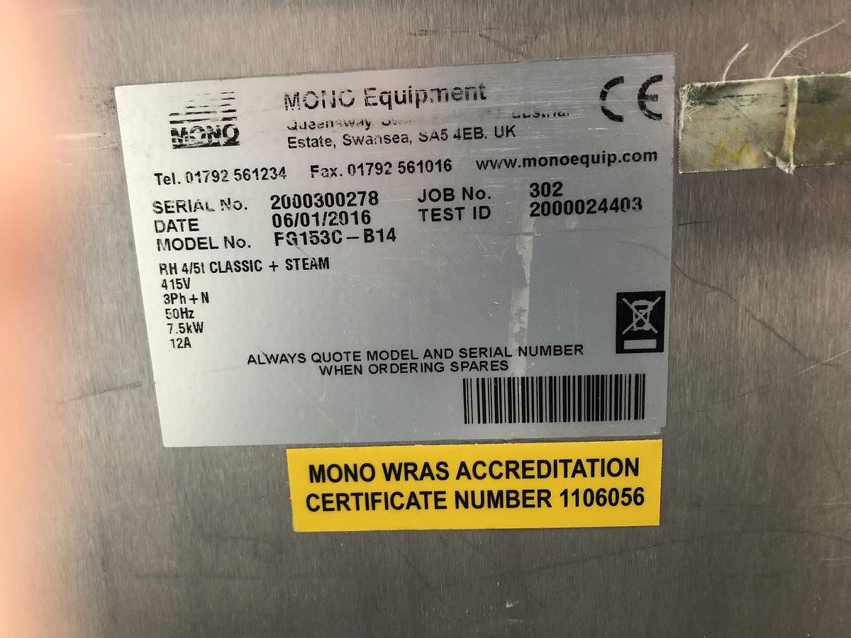 Used Mono Single 40cm x 60cm 5 Tray Bake Off Ovens