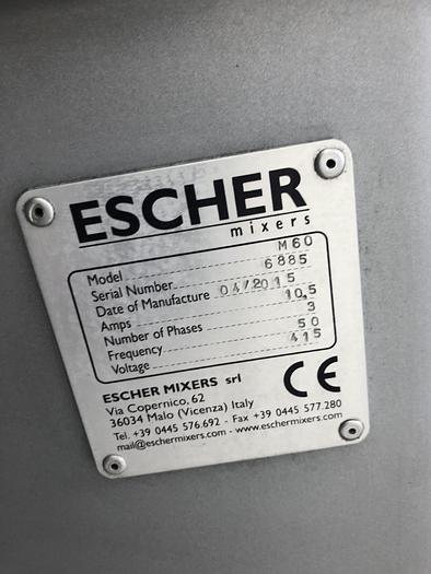 Used Escher M60 KG (Dough Weight) 2 Speed Spiral Mixer