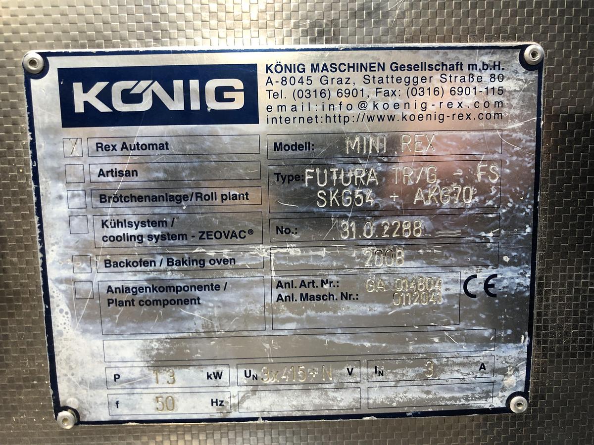 Refurbished Konig Mini Rex Futura, 2 Pocket Roll Plant with forming station, fully remanufactured, like new