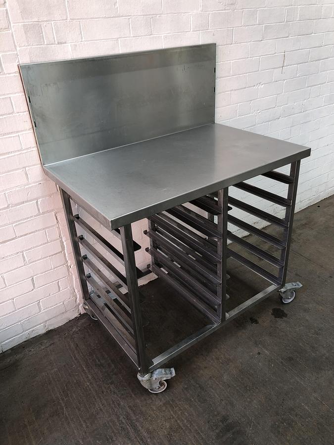 Used Stainless Steel Racked out Bakery Table 100cm x 64xm