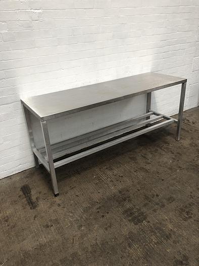 Used Stainless Steel Bakery Table with under Shelf 183cm x 59cm
