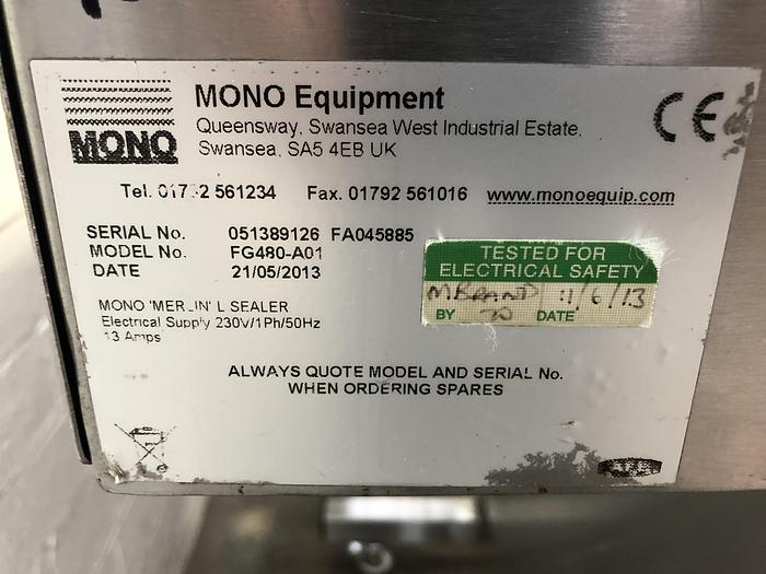 Used Mono FG 480-A01 L Sealer 400mm x 400mm seal area