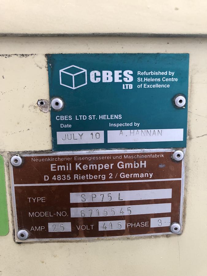 Used Kemper SP75, 120kg (dough capacity) Spiral Mixer, 2 speed, 2 timers