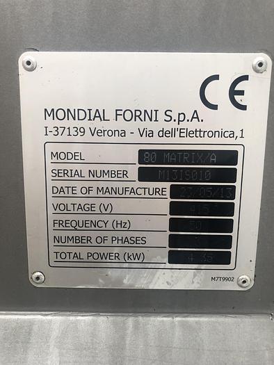 Used Mondial Forni Matrix 80/A, 80kg (dough capacity) Spiral Mixer, 2 speed, touch panel