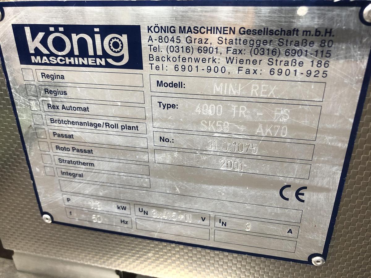 Used Konig Mini Rex 4000, 2 pocket roll plant with forming station, fully refurbished with new belts
