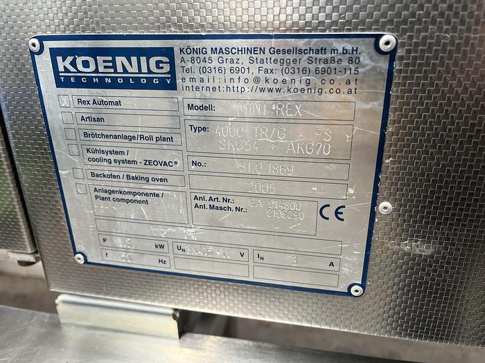 Refurbished Konig Mini Rex 4000 Futura, 2 Pocket Roll Plant with forming station, fully remanufactured, like new