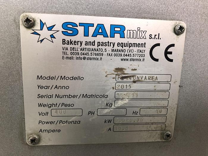 Used Starmix PL140, 140Ltr Planetary Mixer, Bowl Scraper, Beater, Whisk