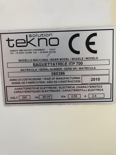 Used Tekno Single Phase Baguette Moulder 500/600