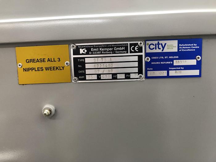 Used Kemper ST 75 A Removable Bowl Spiral Mixer