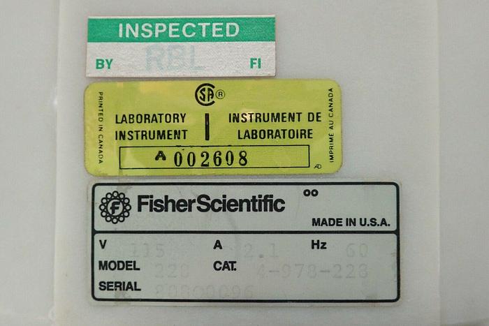Used Fisher Scientific 4-978-228 Centrific Model 228 Centrifuge with Rotor